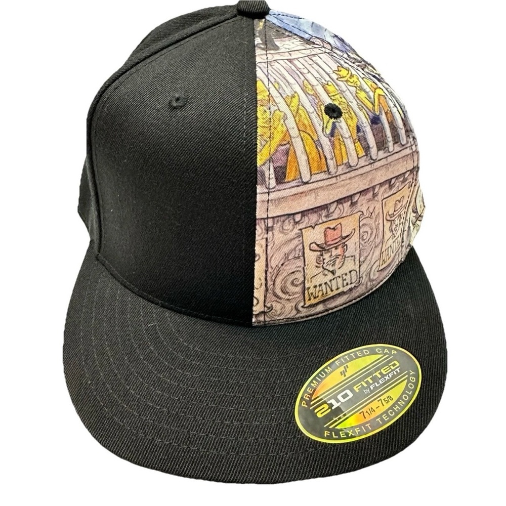 Flex Fit Bailey Molly Print Flat Bill Baseball Hat 7 1/4 Western Rockabilly Jail